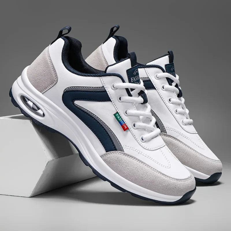メンズトレンディスポーツシューズ軽量通気性モダンな滑り止めシューズスエードディテールアウトドアスタイリッシュデイリーウェアメンズスニーカー