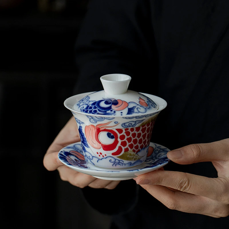

Chinese High-Grade Gaiwan Tea Ceremony Bowl Single Ceramic Tea Set Tea Brewing Bowl