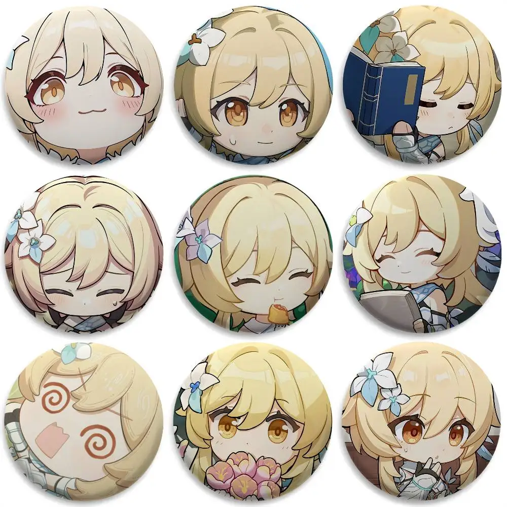 Lumine милые значки Genshin Impact, круглые изысканные броши для значков, креативные булавки для одежды, шляпы, рюкзака, подарочные аксессуары