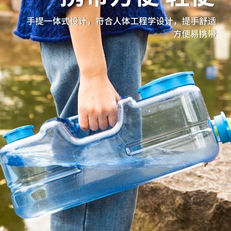 

Purified Water Bucket with Faucet Square Bucket Storage Tank Large Water Bottle Portable Car Short Tea Barrel