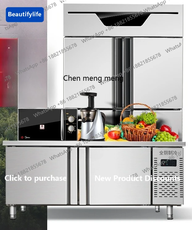 

M67 Refrigerated workbench made of commercial refrigerator Frozen horizontal freezer Fresh water equipment Double temperature