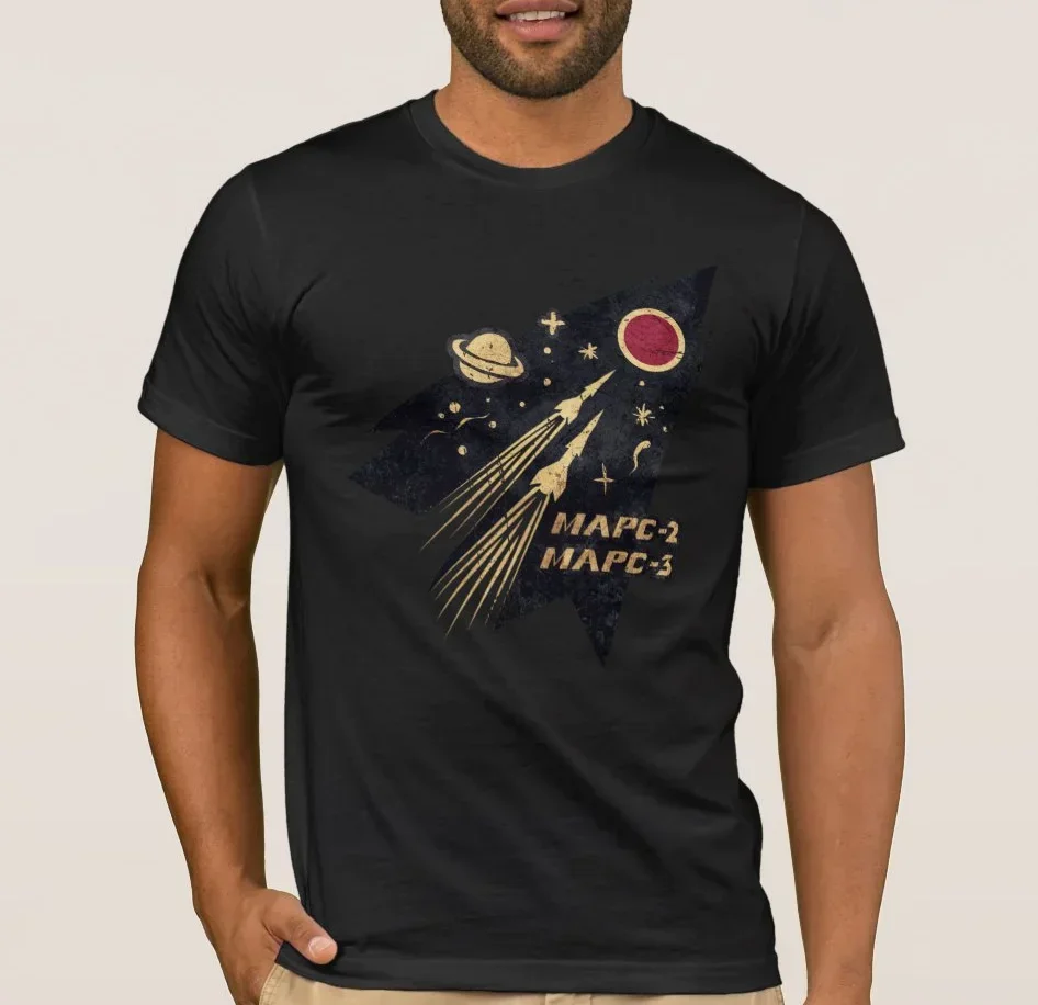 

USSR Space Program MAPC-2 and MPAC-3 Mars Probe T-Shirt 100% Cotton O-Neck Short Sleeve Summer Casual Mens T-shirt Streetwear