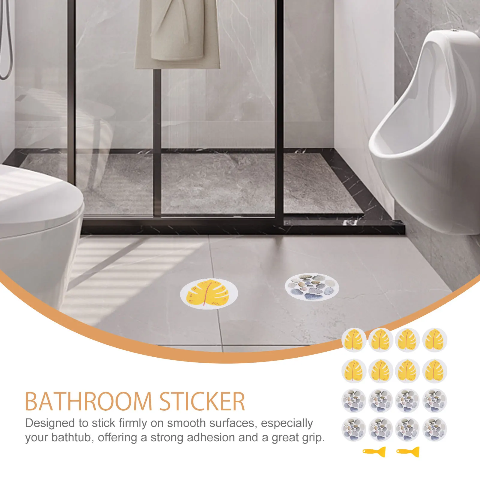 

2 Sets Anti-Slip Stickers For Bathtub Self-Adhesive Non-Slip Decals Kids Bath Safety Stickers Bathroom Wall Decals Household