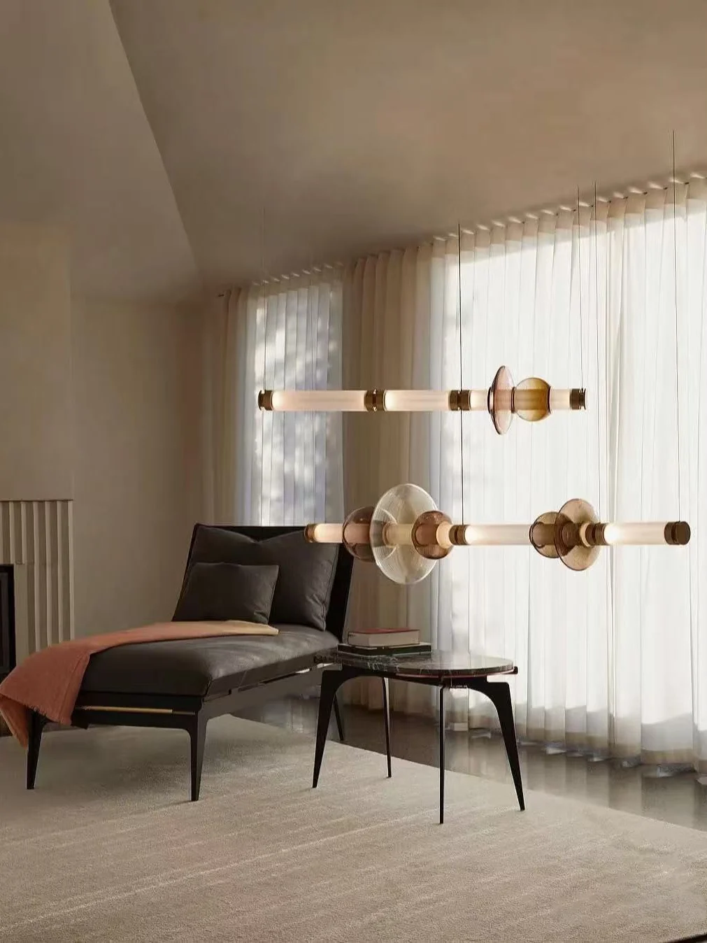 

REVEN Designer 2025 Luxury Glass Ceiling Lamp Modern Dimmable Hardware Lustre Chandelier with Adjustable Chain for Living Room