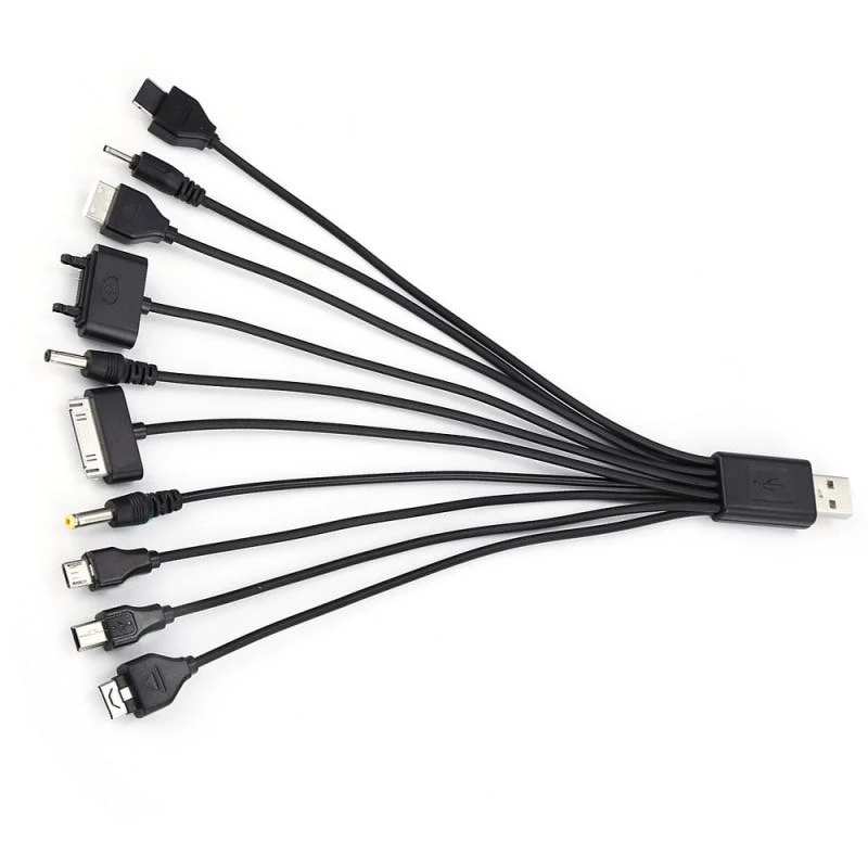 Adaptador de cargador de teléfono móvil Micro USB tipo C 10 en 1, Cable de datos USB, Cable de carga, Cable de datos para teléfono móvil Universal