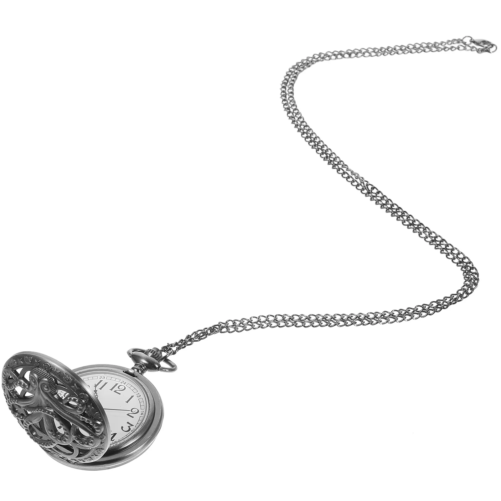 

1pc Retro Pocket Watch Vintage Unisex Portable Zinc Alloy Quartz Movement Hollow Out Hanging Useful Timepiece For Men