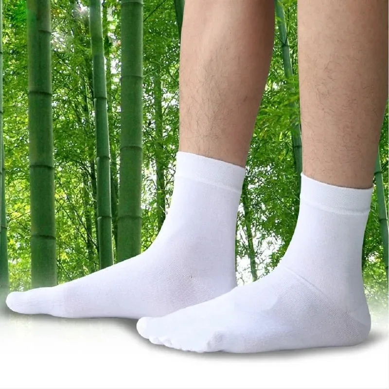 1/3Pairs Mens Bamboo Fiber Socks Casual Business Socks Anti-Bacterial Deodorant Breathable Cotton Sock for Men Middle Tube Socks