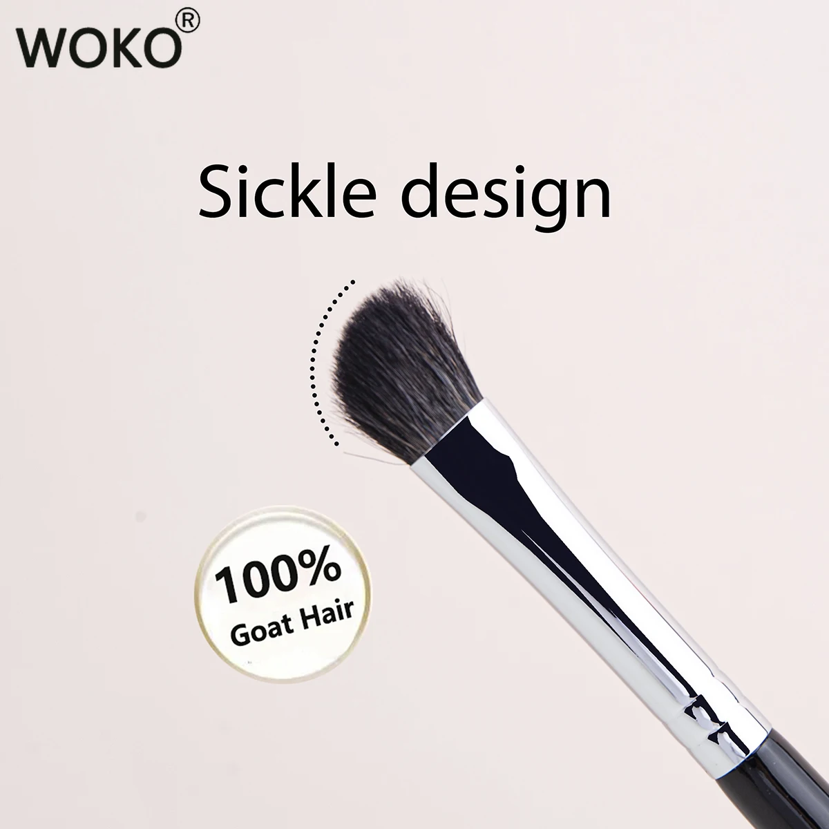 Angled Eyeshadow Brush Natural Professional Eye Shadow Smudge Makeup Brushes Goat Hair Eyeshadow Brush Copper Tube Solid Wood