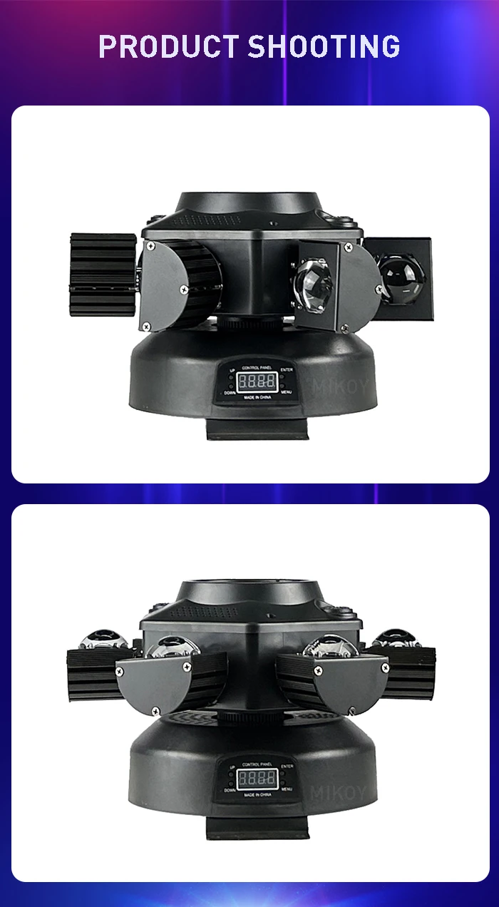 LED 10X10W 6 Kopf Moving Head Strahl Licht RG Laser Strobe Licht DMX Bühne Licht Voll farbe Strahl Licht Rotierenden Disco Party Bar – Detail 7