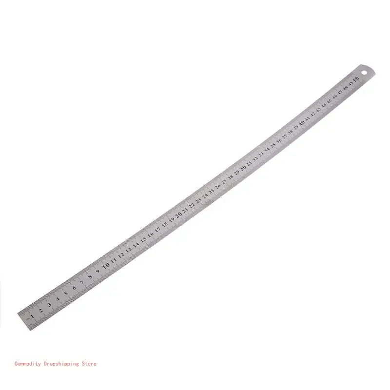 Lightweight Stainless Steel Ruler Rule Measuring Measure Straight with Hole for Easy Hanging for Carpenter Students