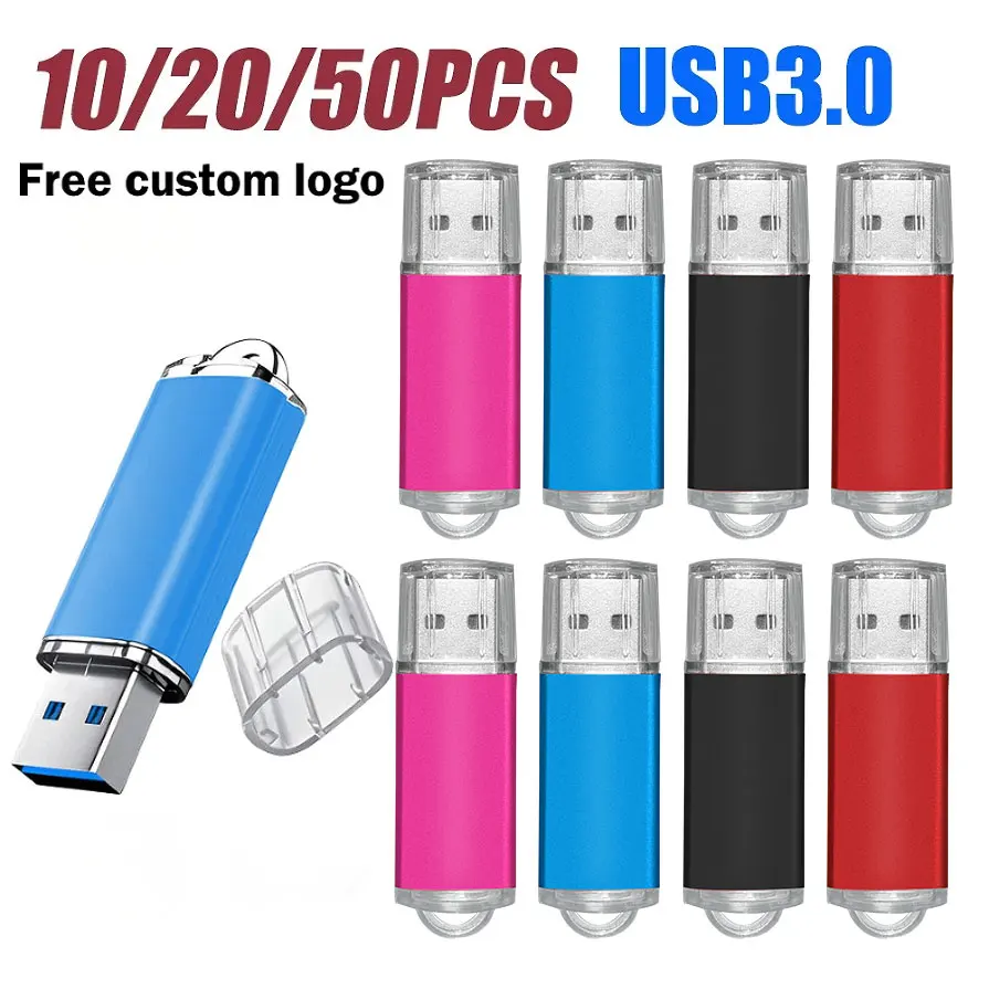 

10/20/50pcs/lot Business Gift USB 3.0 Flash Drive 128GB High Speed Memory Stick 64GB Real Capacity Pen Drive 32GB Plastic U Disk
