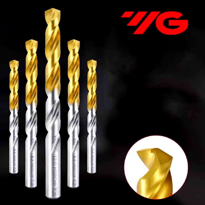 Korea Original YG HSS-CO8 Straight Shank Twist Drill Bit 0.75 0.78 0.85 1 1.08 1.33 1.17 1.6 2.5 For Metal Stainless Steel Iron