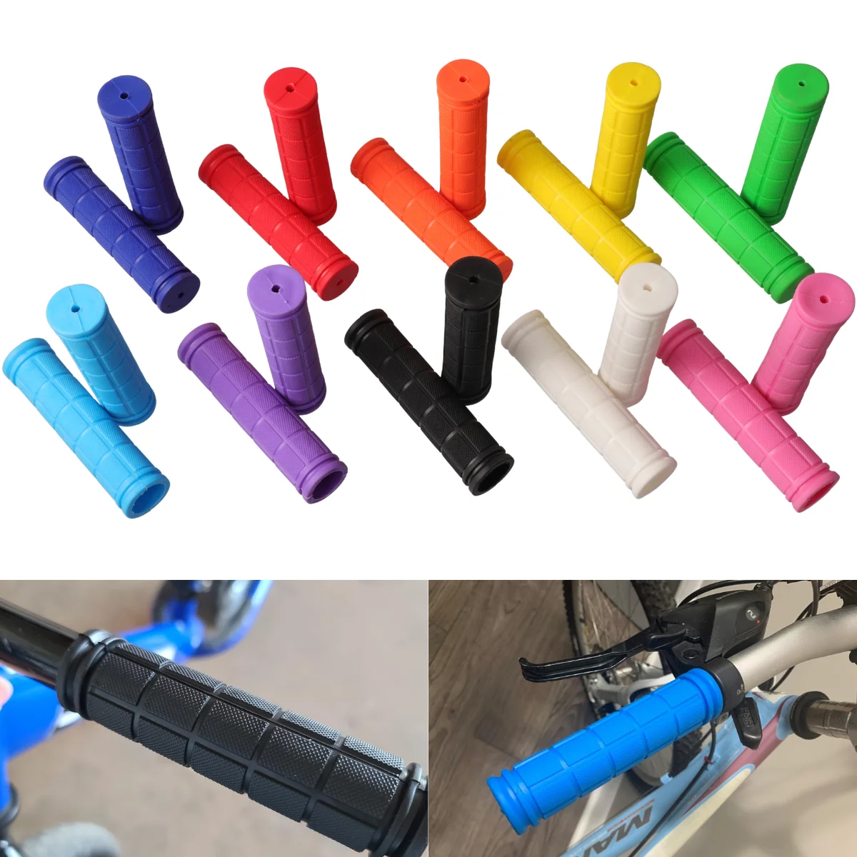 1 Paar Gummi-Fahrradlenker-Ersatzgriffe, rutschfeste Lenker für Kinderfahrräder, Roller, BMX, Mountainbikes und Cruiser-Bikes – Detail 2