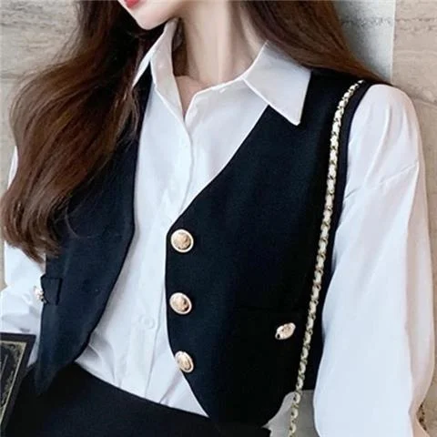 Vest Shirt Short Three Piece Women\'s Suit Half Set Small Royal Sister College Faldas Clothes for Women Skirts