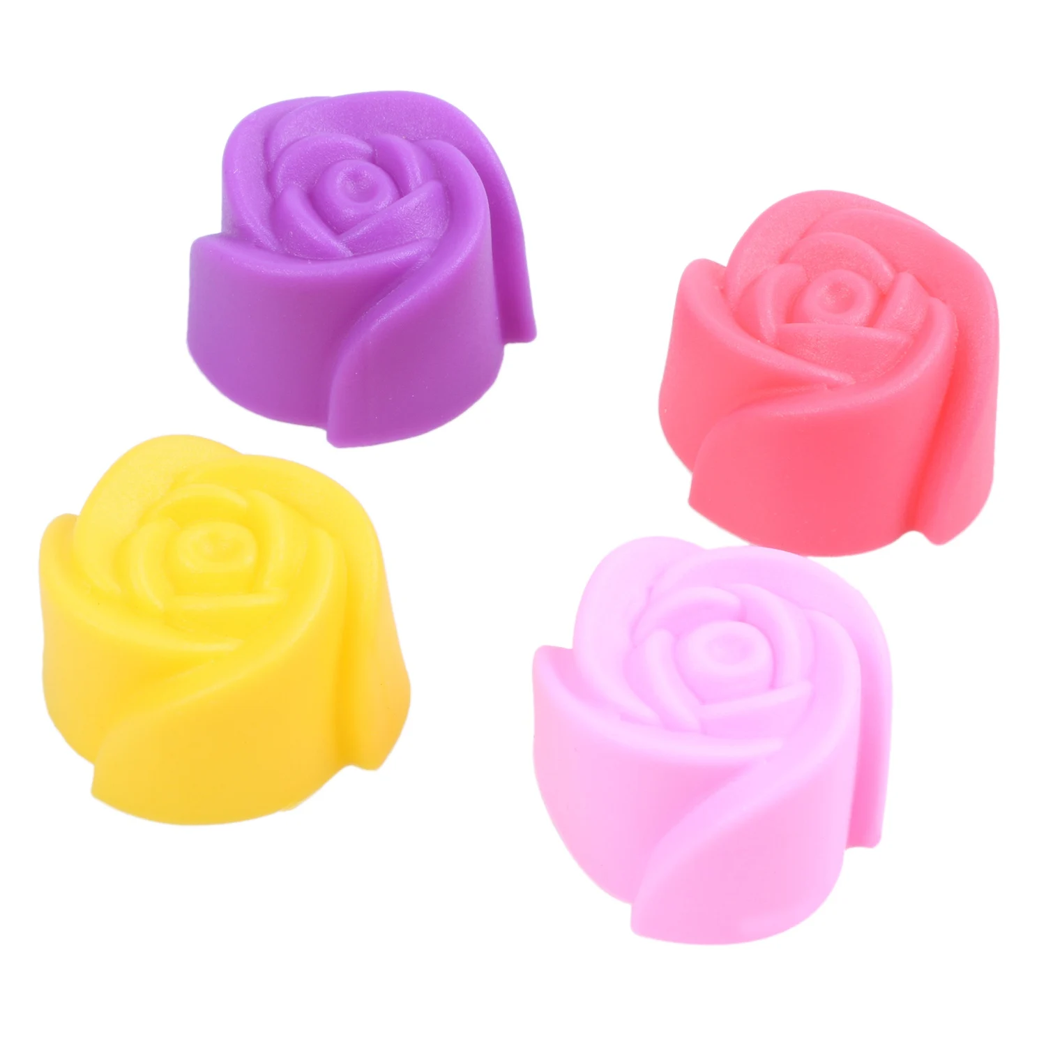 10x Silikon Rose Muffin Keks Tasse Kuchen Backform Schokoladen gelee Maker Form