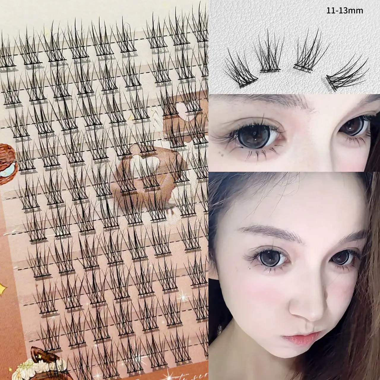 Herorange Sweet Natural Cluster Lashes 36 120 Bundles DIY Segmented Soft Natural Daily No Makeup Look