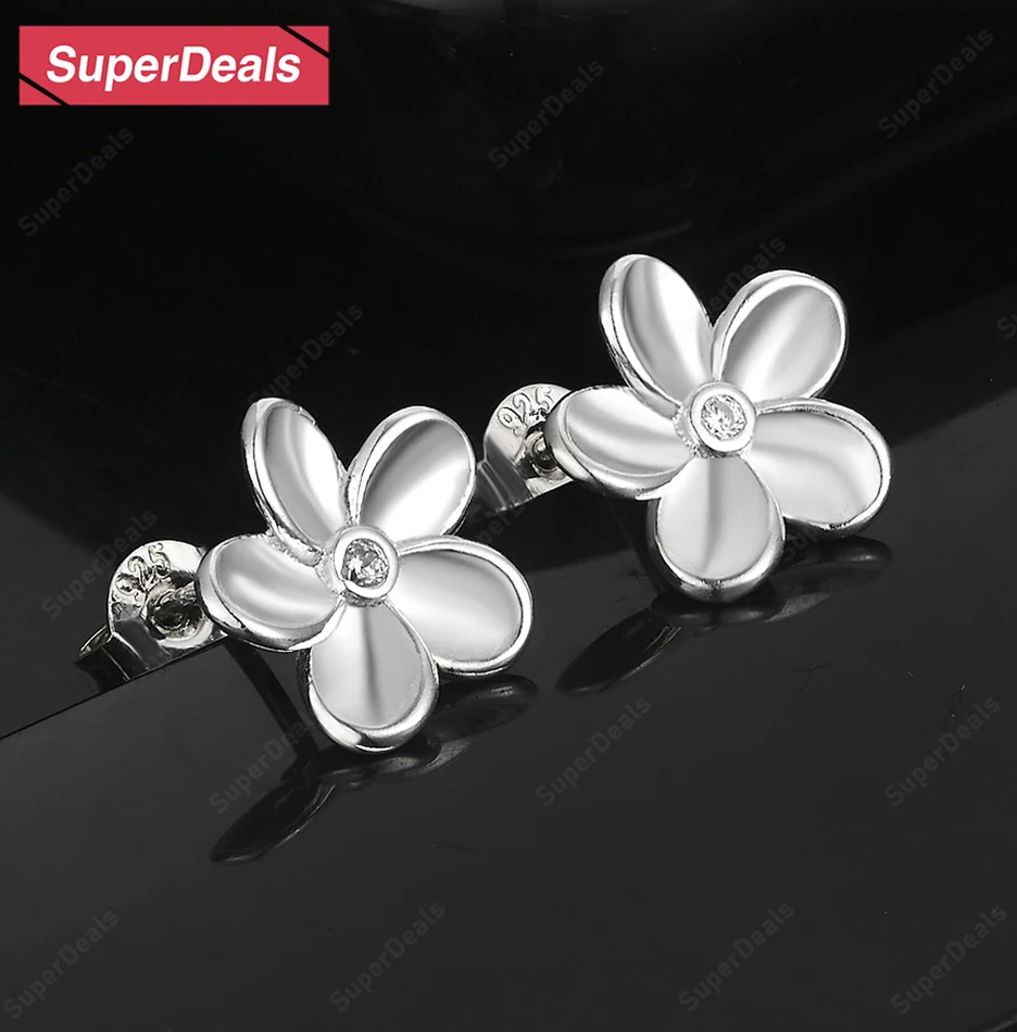 

Серьги-гвоздики SuperDeals AAA с цирконием из стерлингового серебра 925 пробы с цветком, благородные роскошные ювелирные изделия, женские изысканные помолвочные серьги, подарок на свадьбу