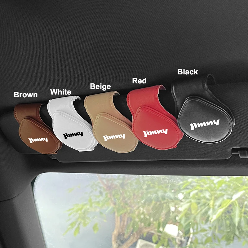 For Suzuki Jimny jb64 jb74 jb43 jb53 PU Leather Car Visor Sunglass Clip Card Clip Auto Interior Storage Accessories Car-styling