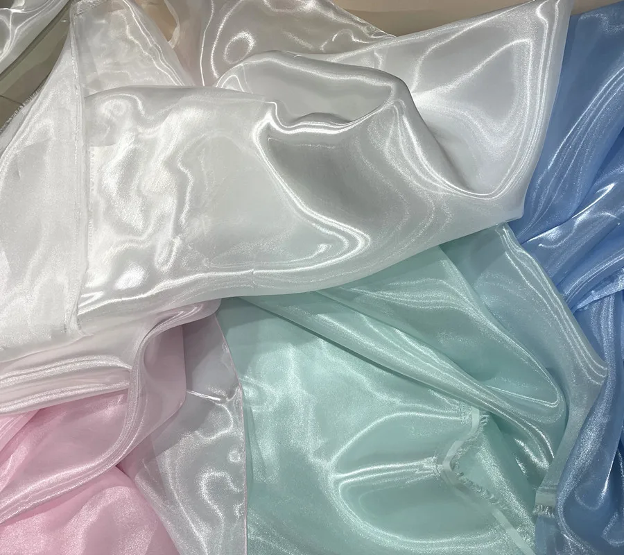 Pink Blue Soft Silky Tulle Fabric Doll's Clothes Formal Dress Gauze Cloth DIY Jewelry Accessories Fabric