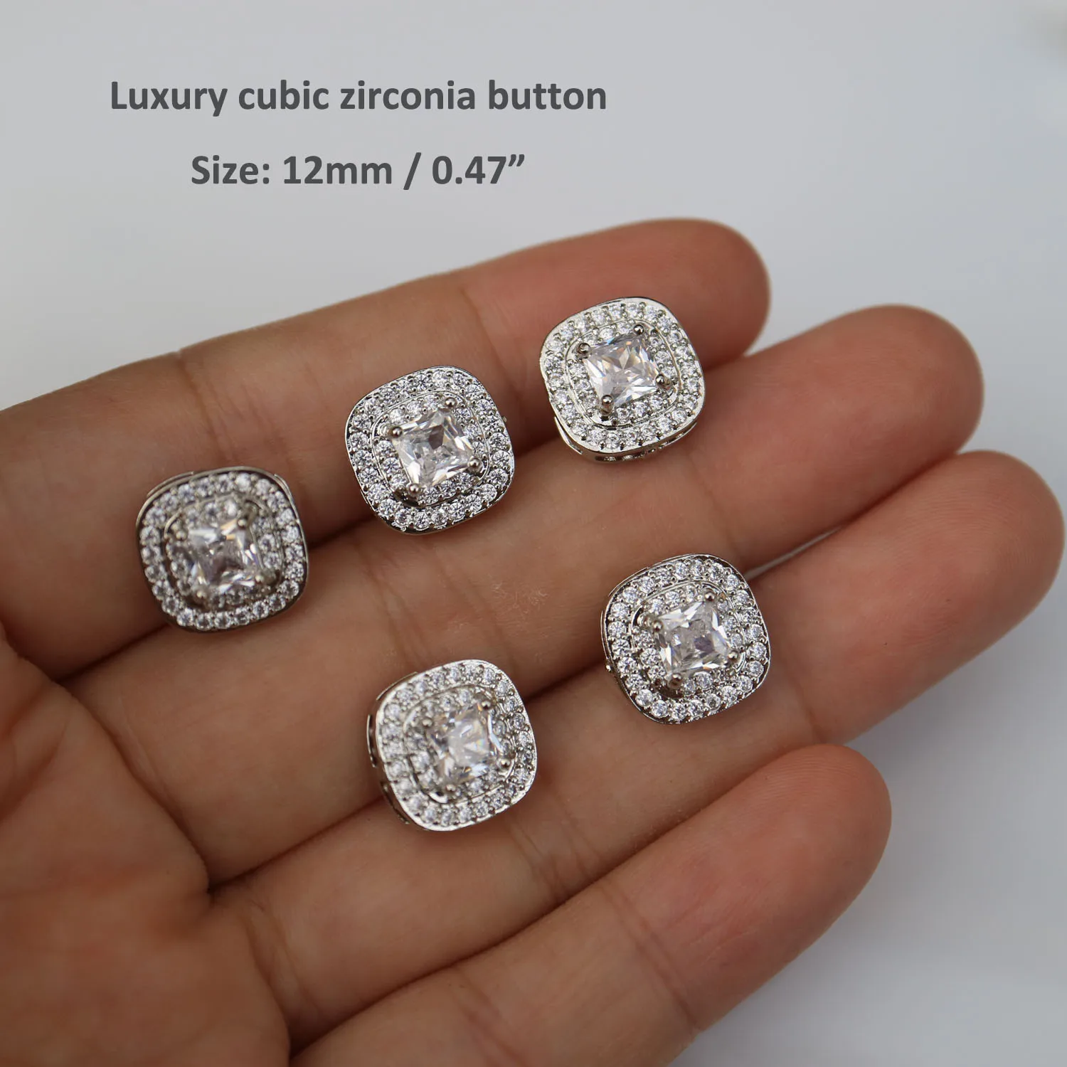 5pc/lot Luxury crystal flower buttons Cubic zirconia button for shirt Decorative CZ sewing buttons for cashmere Knit cardigan