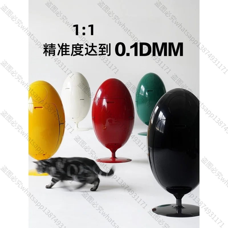 Creative Designer Dinosaur Egg Shaped Trash Can Household Living Room Decoration Rotating Eco Sorting Recycling Storage Bin