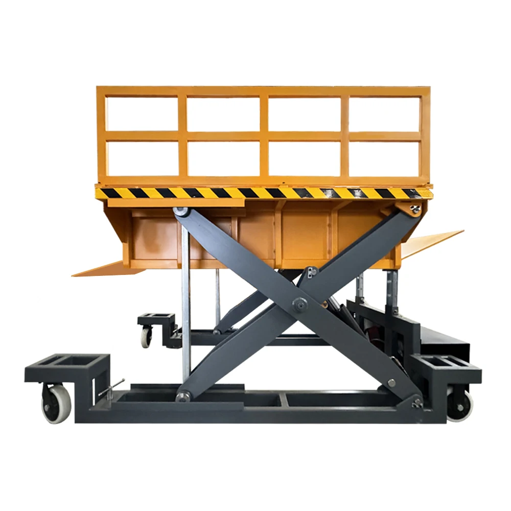 Zhongxiang Portable 4-Wheel Mobile Scissor Lift Platform Hydraulic Cargo Lift 1 Year Warranty Loading Unloading Hot 2025