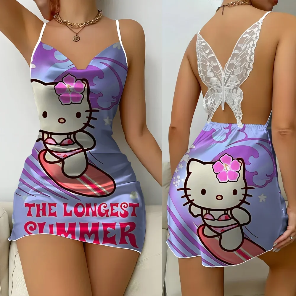 2024 New Nightwear for Women Sexy Female Pajamas Summer Sleevesless Women's Home Dress Cartoon Pattern Women's One Pieces Dress