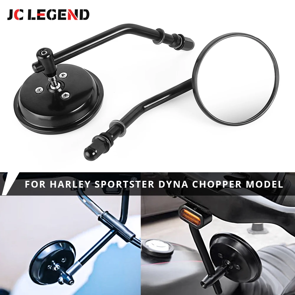 

M8 Motorcycle Rearview Mirror Retro Rear Mirrors Round Side Mirrors For Harley Dyna Bobber Chopper Sportster Old School Touring