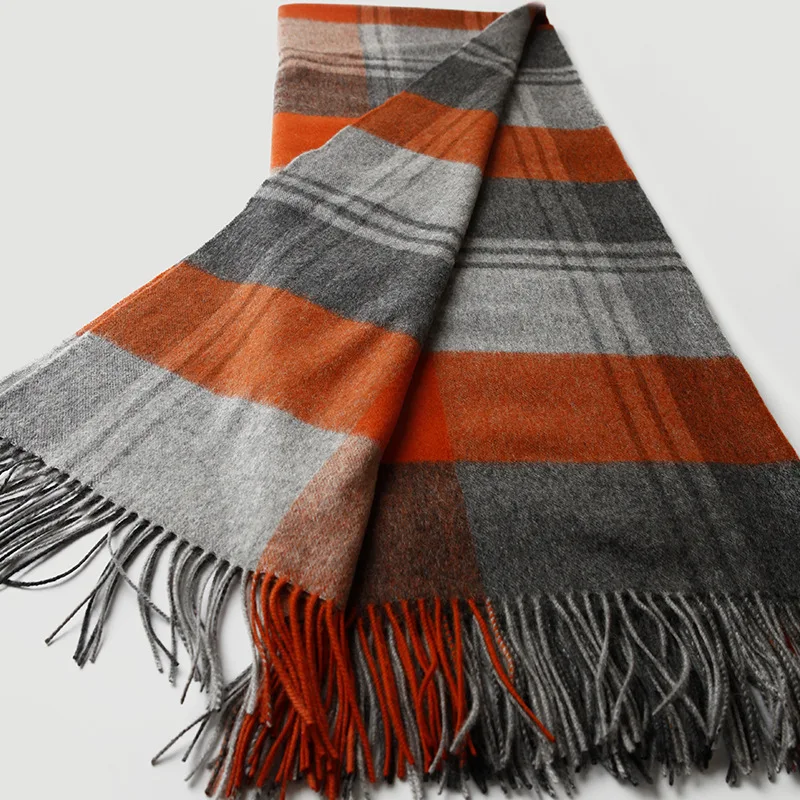 Scottish plaid striped wool cashmere blanket, Home travel camping cover, Autumn and winter hotel warm tassel aircraft blanket