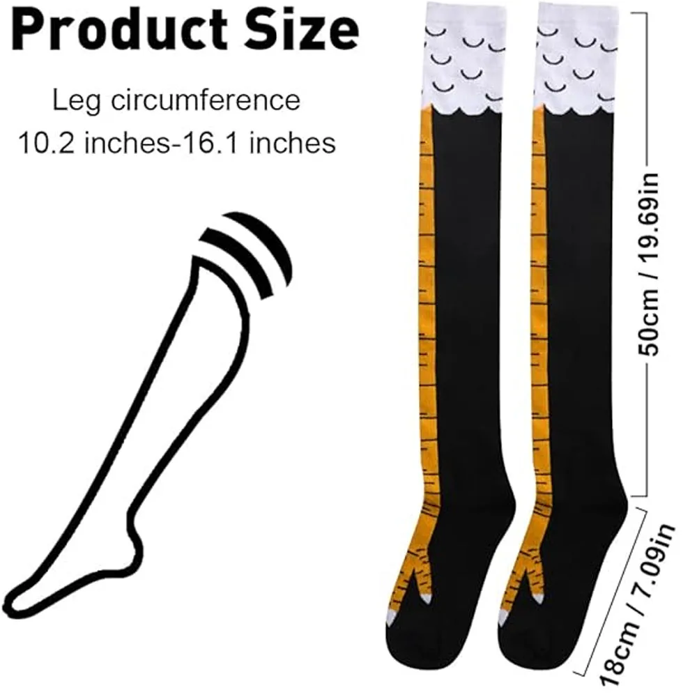 1-20Pairs  Chicken Claw Knee High Socks for Women and Pregnant Ladies Warm Thigh Socks Party Costume Halloween Christmas Gift