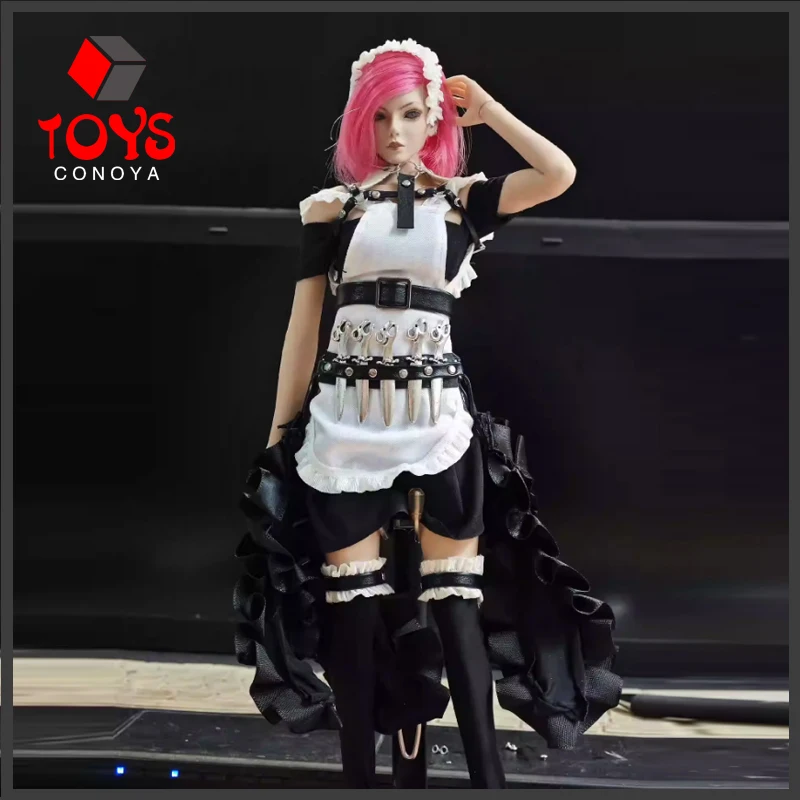 

Customized 1/6 Scale Female Maid Outfit Maid Dress Full Set Clothes Model Fit 12-Inch Soldier Action Figure Body