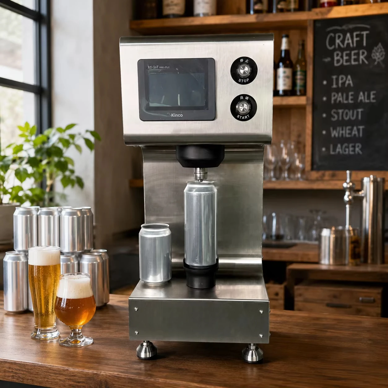 Desktop Semi Automatic Isobaric Carbonated Filling Machine 330ml 500ml Aluminum Can Filling for Beer Soda