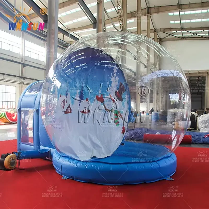 Transparent PVC Dome Inflatable Snow Globe with Themed Background Bubble Party Rental Snowball Air Tent Product Category