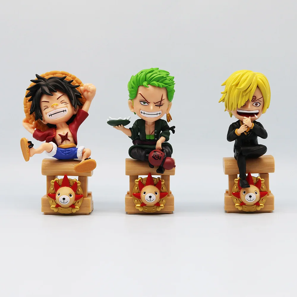 One Piece Anime Cartoon GK Luffy Zoro Sanji Hand Model Statue Toy Gift Decorations Kids Collectible Ornament Doll