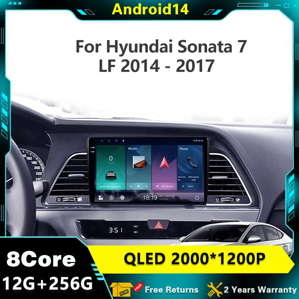 

For Hyundai Sonata 7 LF 2014 - 2017 Android 14 Car Radio Multimedia Player Navigation GPS Stereo 4G Wireless Carplay WIFI 7862