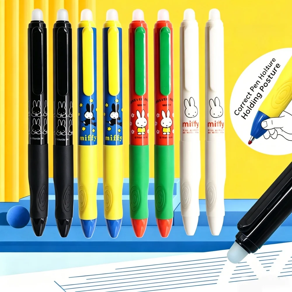 M&G 0.5 mm Gel Pen Black Ink Erasable Thermal With Replaceable Cartridge Cute Cartoon Pattern Pen Tip with Eraser for Office