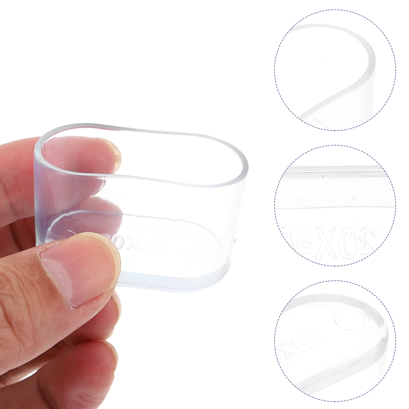

24 Pcs Thickened Furniture Foot Mats Transparent Oval 20x40mm Floor Protectors Silicone Feet Pads Table Chair Leg Caps