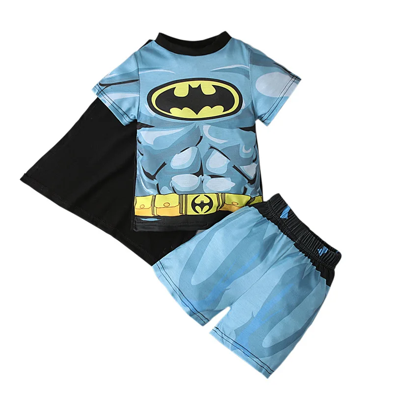 2 Pieces Boys Spiderman Pyjamas Set Child Sleepwear Short Sleeve T Shirt Shorts Kids Superhero Nightwear Pajamas Sets