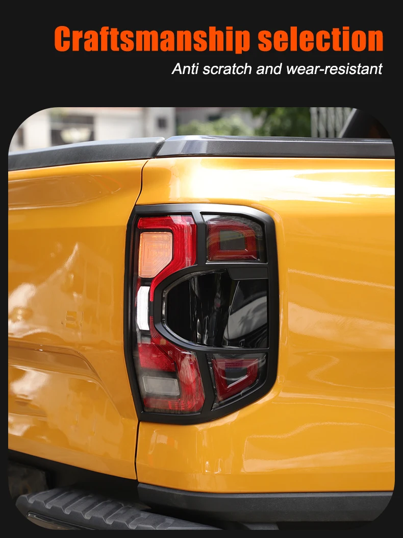 Für Ford Ranger T9 2023 2024 Scheinwerfer Abdeckung Trim Vorne Kopf Lampe Streifen Scheinwerfer Rückleuchten Rahmen Carbon Faser Auto zubehör – Detail 3