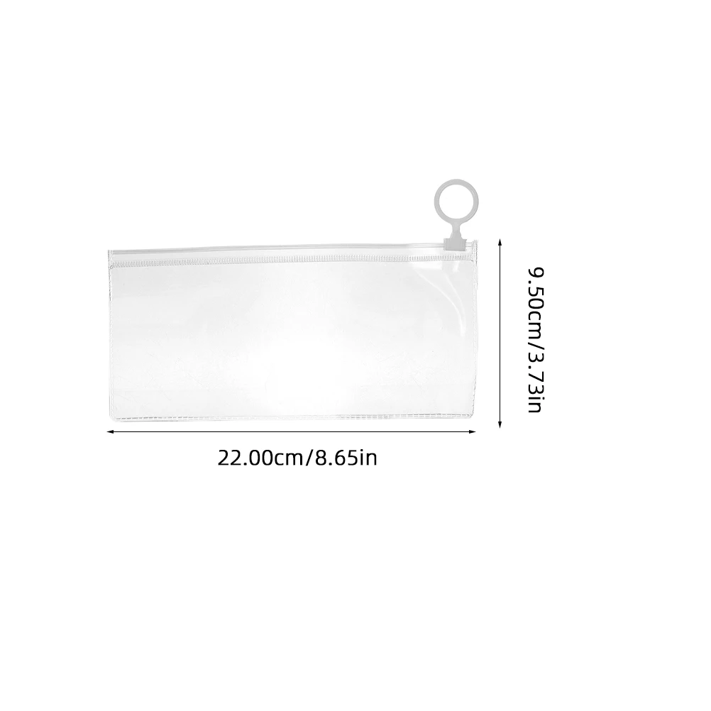 

50pcs Clear PVC Stationery Bag Large Capacity Pen Storage School Supplies Organizer Travel Zippered Pouch Student Pencil Case