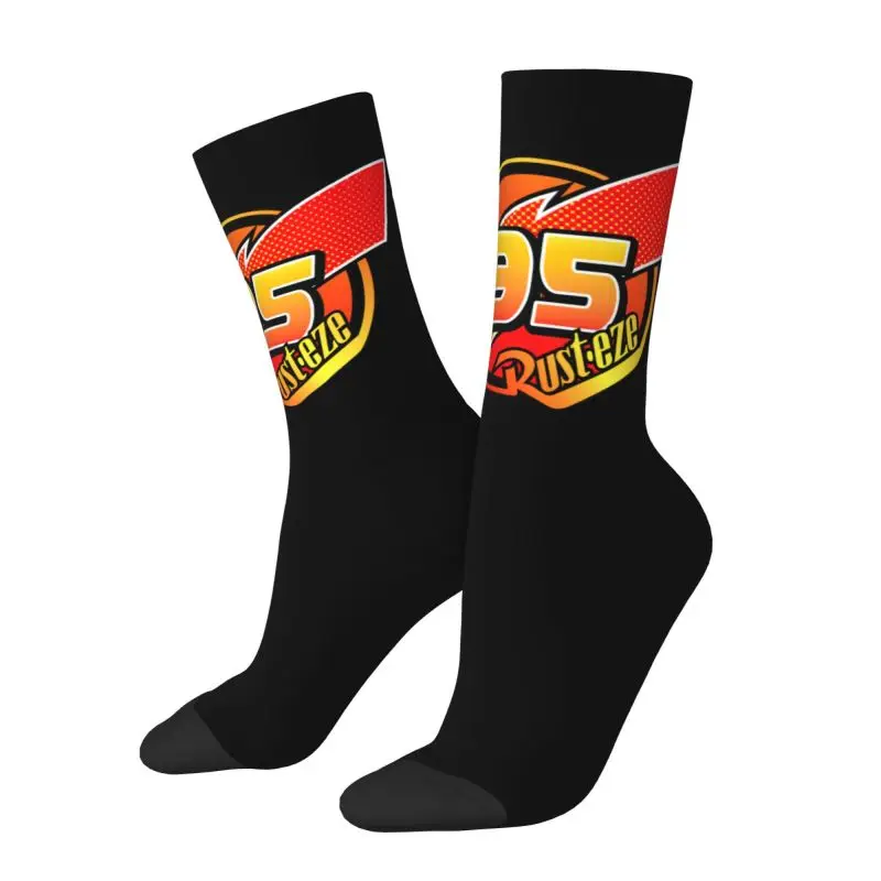 Cool Mens Number 95 KaChow Dress Socks Unisex Breathbale Warm 3D Printed Lightning McQueen Crew Socks