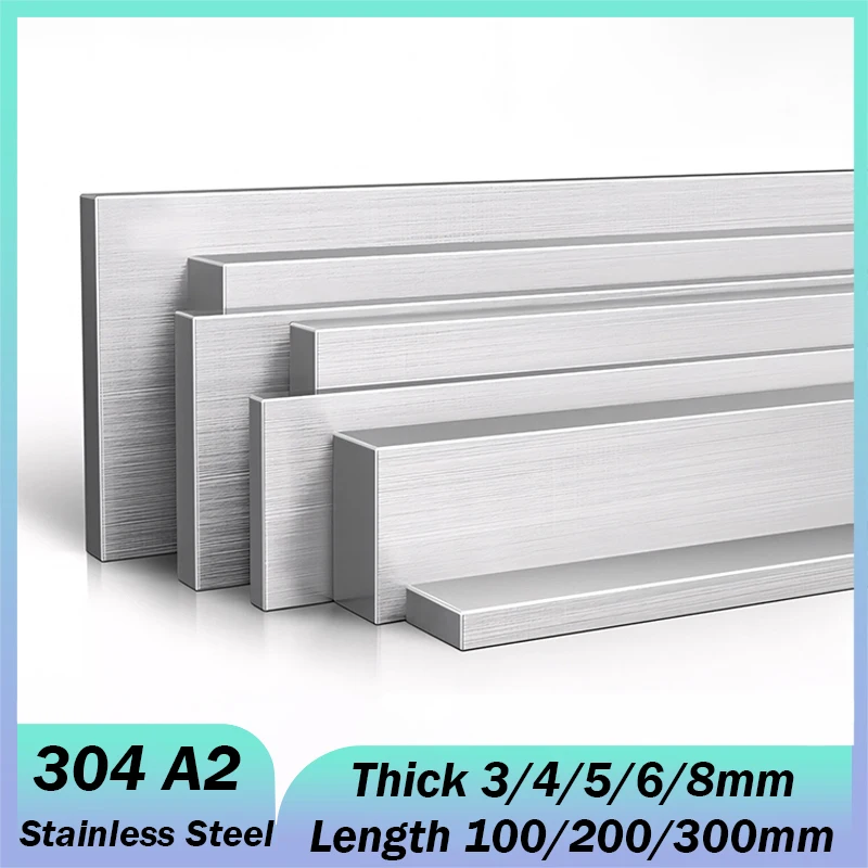 

1 шт., плоский стержень из нержавеющей стали 304 A2, ширина полосы 10/15/20/25/30/40/50/60/80 мм, длина 100/200/300 мм, толщина 3/4/5/6/8 мм