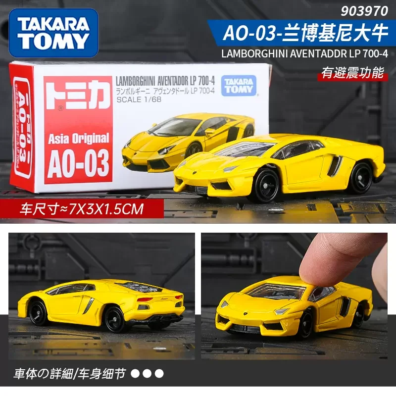 Original Takara Tomy Tomica Sports Car Lamborghini Aventador LP 700-4 Scale 1/68 Diecast Toy for Boy Vehicle Alloy Juguetes Gift