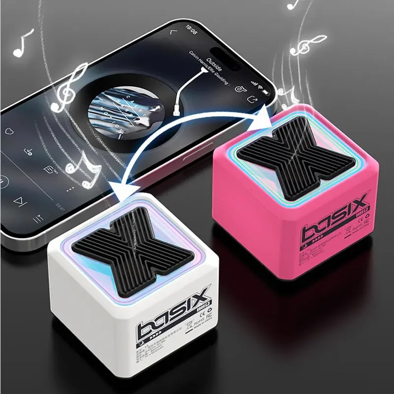 X3 Mini Smart Wireless Bluetooth Speaker with Atmosphere Light Outdoor Portable Desktop BT5.3 TWS HIFI Stereo Soundbox