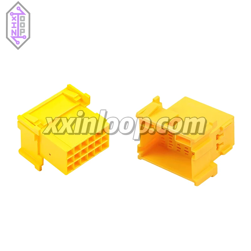 

1-967629-4 18pin automotive connector housing male plug wire to wire 5 mm pitch 3 row yellow AMP Timer Connector System cable