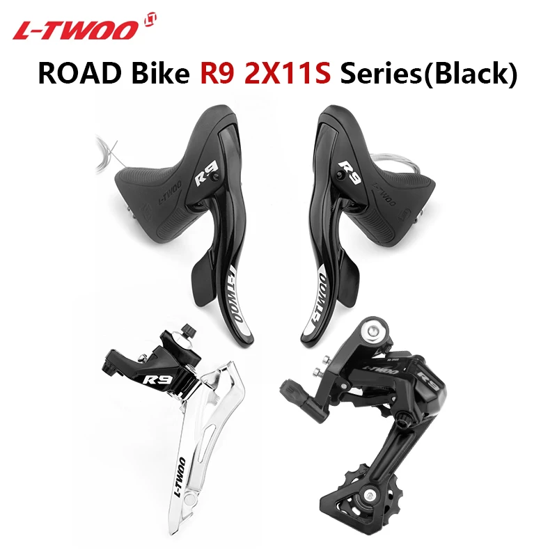 LTWOO-Road Bike Derailleurs, Chain Cassettes, Groupset for R7000 R5800 2X11V, 2x11 Speed, 22S, FD + RD + KMC X11, 11V Kit