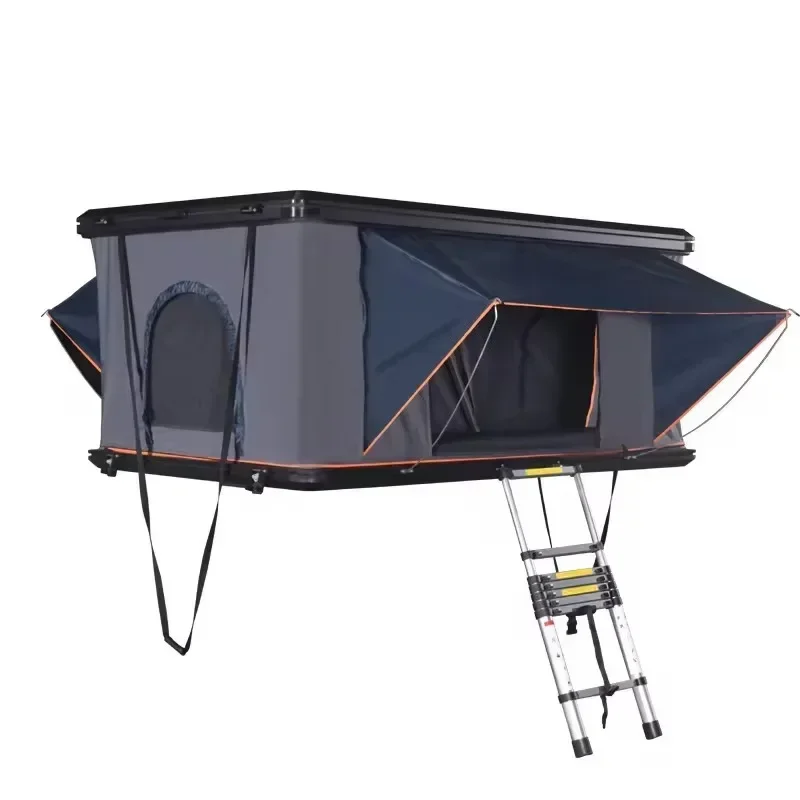 

Hot sales Cross Border Camping Aluminum 3 Person Outdoor Hiking Rooftop Roof Top Car Tent Triangle Clamshell Hard Shell