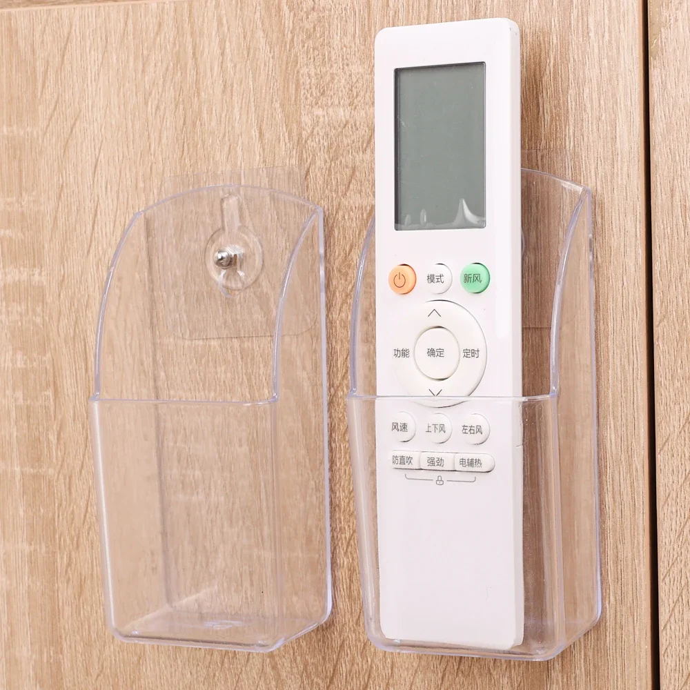 2/1Pc Acrylic TV Air Conditioner Remote Control Holder Wall Mounted Storage Box Multi-function Transparent Storage Box with Hook