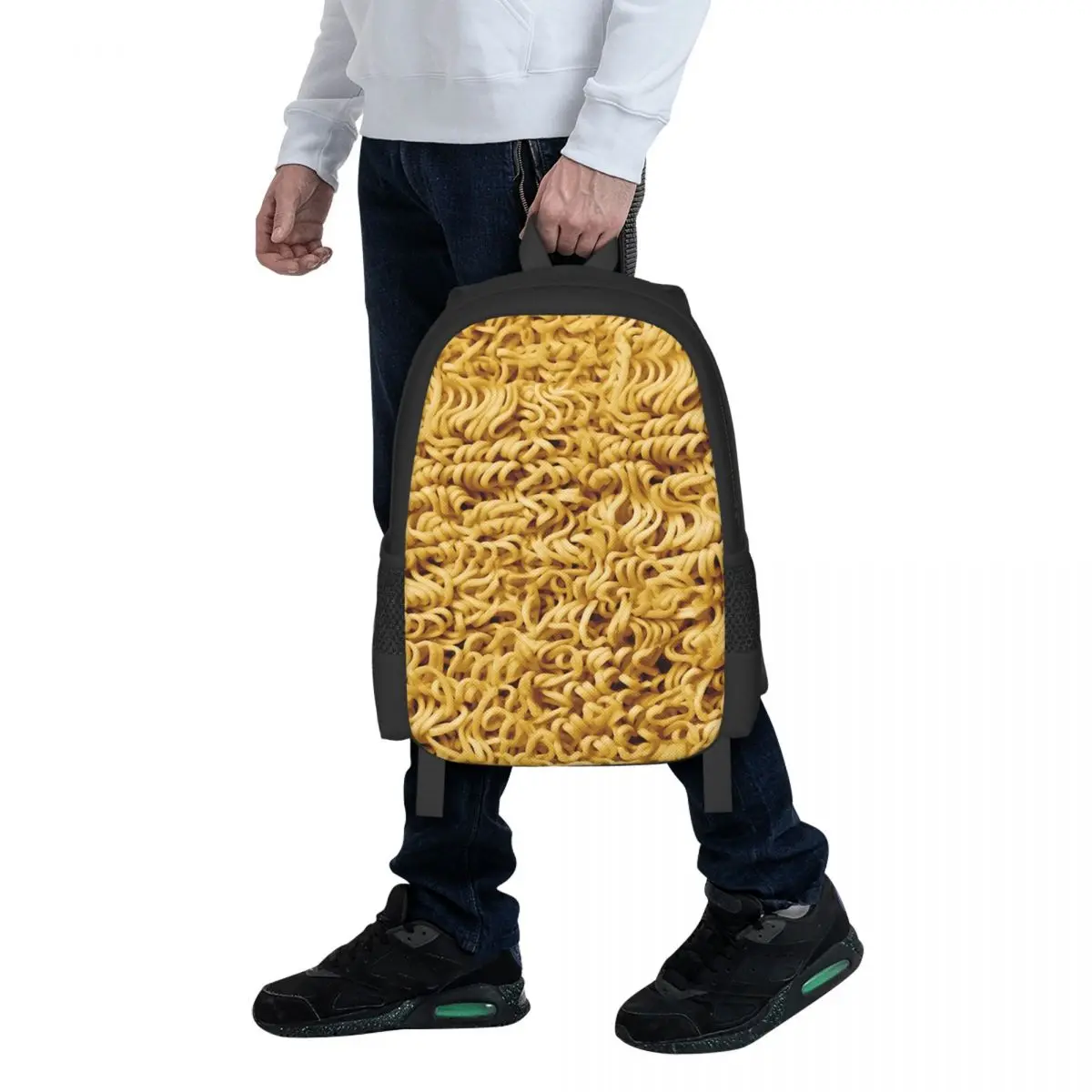 Seamless Ramen Noodle Pattern Student Backpack School Bag Hiking Travel Daypack for Men Women Fashion Bookbag Shoulder Bags