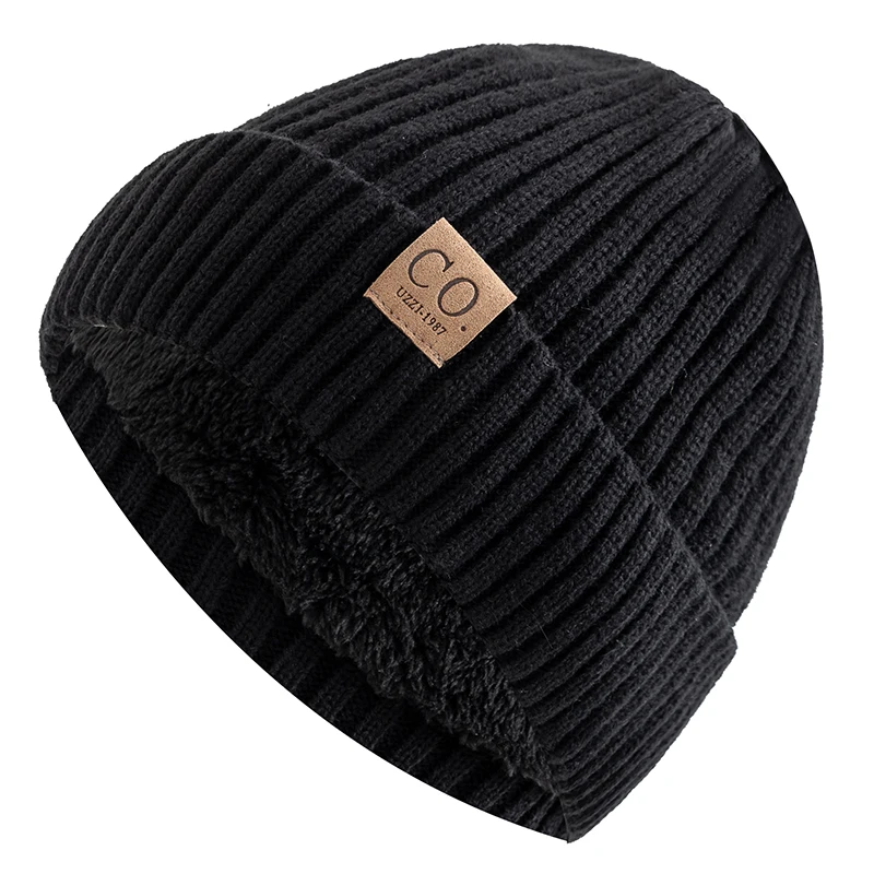 New Unisex Two-Tone Winter Hats Add Fur Lined Men And Women Fashion Warm Beanie Cap Casual Winter Knitted Hats, image 12